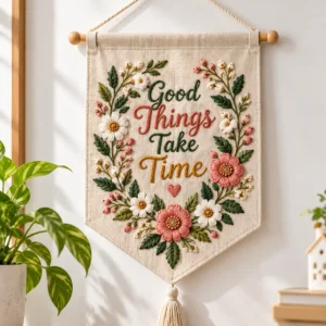 Embroidered Wall Hanging Banner
